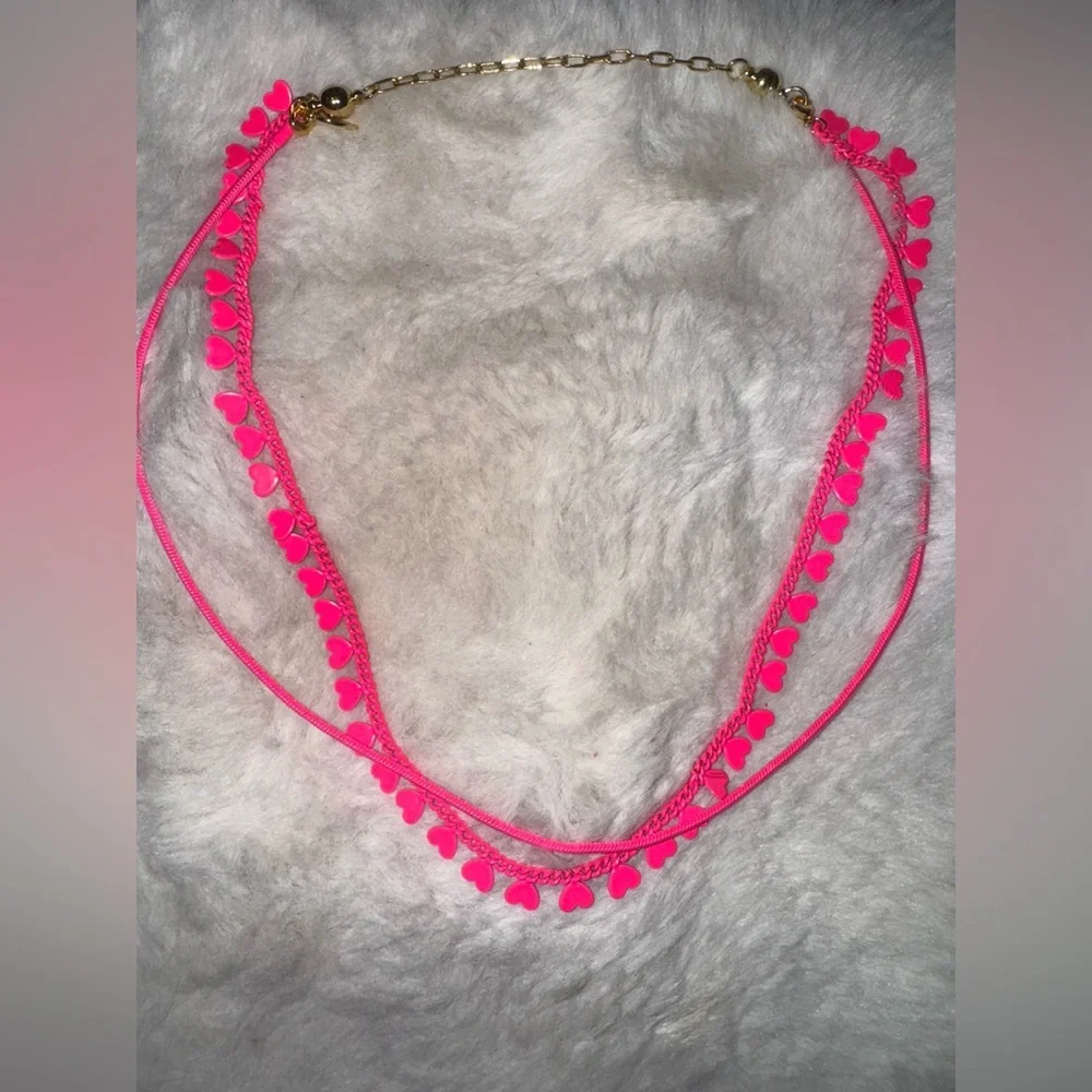 BAR BY ALEXA RAE MELANIA CLARA Pink Heart Necklace BAR BABE PINK NEW